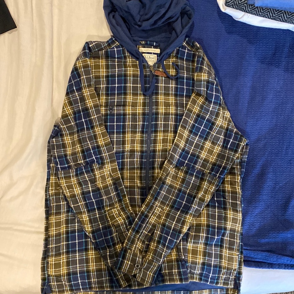 LL Bean flannel zip up